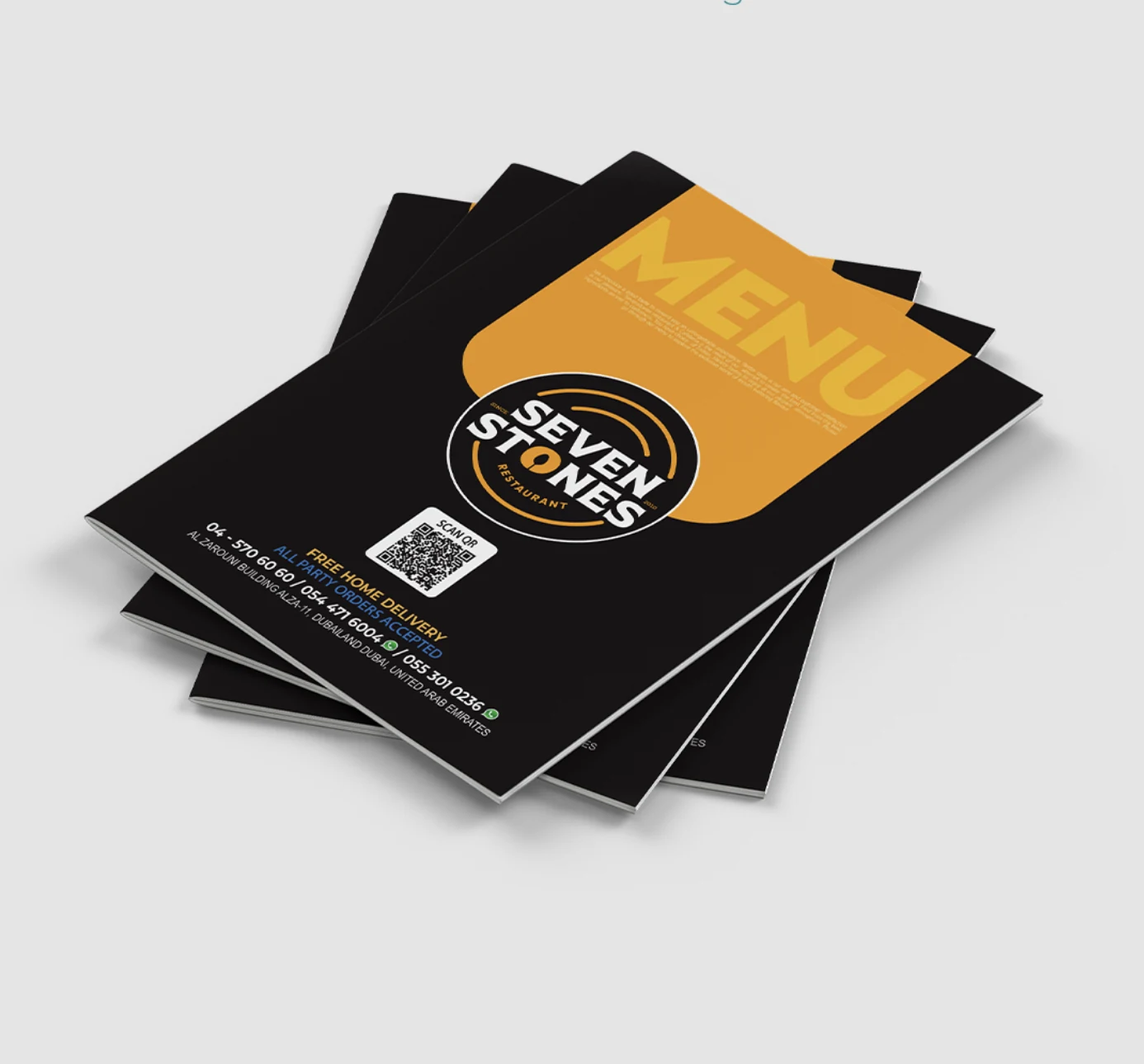 Seven Stones menu design