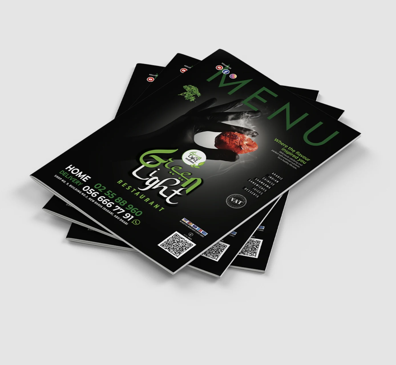 Green Light menu design