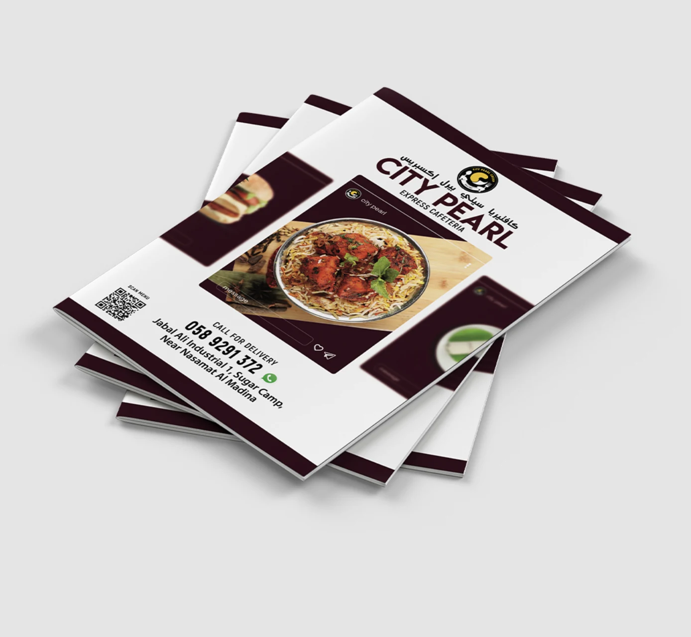 City Pearl menu design