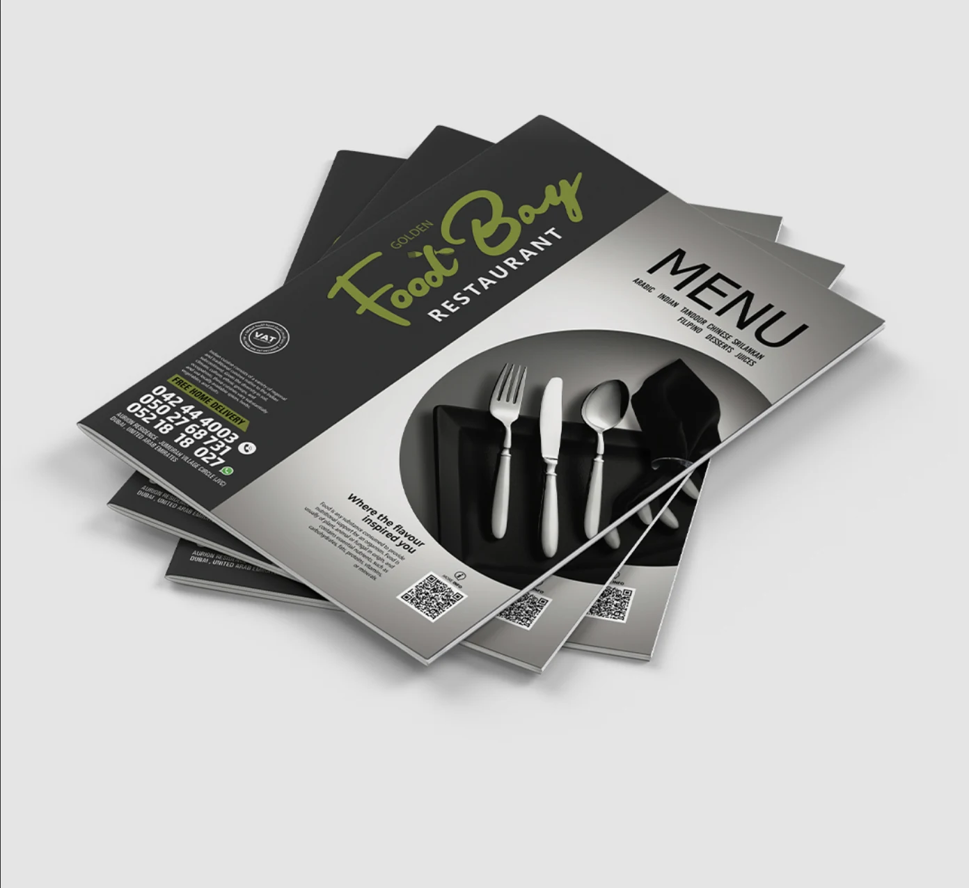 Food Bay menu design